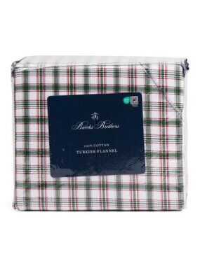 BROOKS BROTHERS Made In Turkey Halifax Plaid Flannel Sheet Set